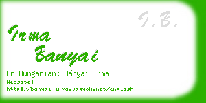 irma banyai business card