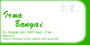 irma banyai business card